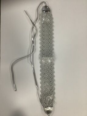 Silver Lace Tie-Back Waist Belt